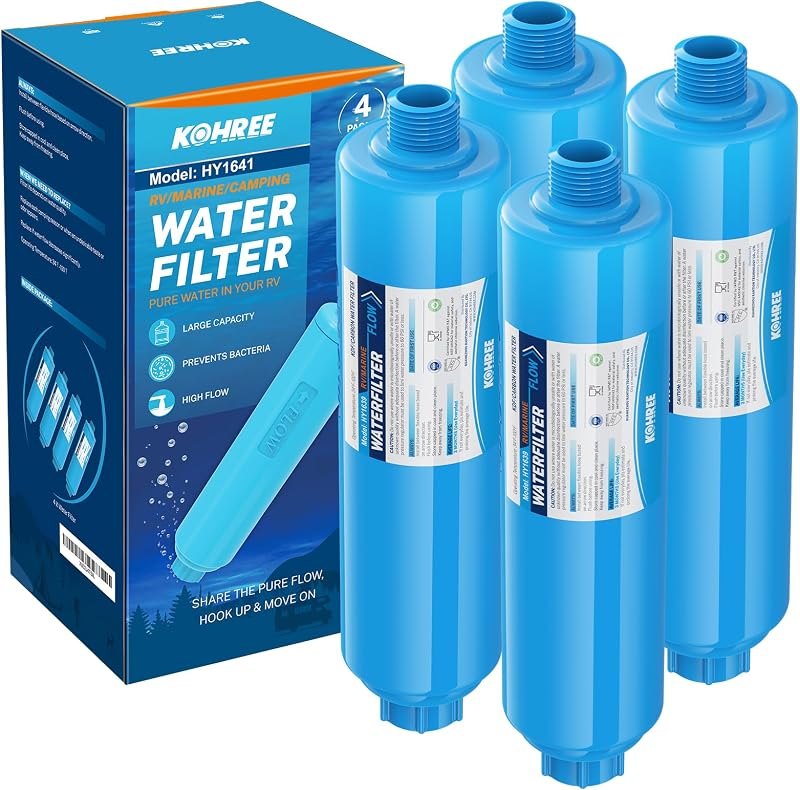 Kohree RV Water Filter, NSF Certified Inline Water Filter, BPA Free, 4 Pack — offroad water filter for offroad water