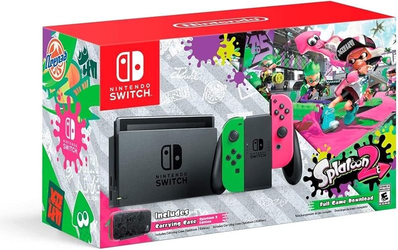 Nintendo Switch Hardware with Splatoon 2 + Neon Green/Neon Pink Joy-Cons (Nintendo Switch) (Renewed) — nintendo zelda