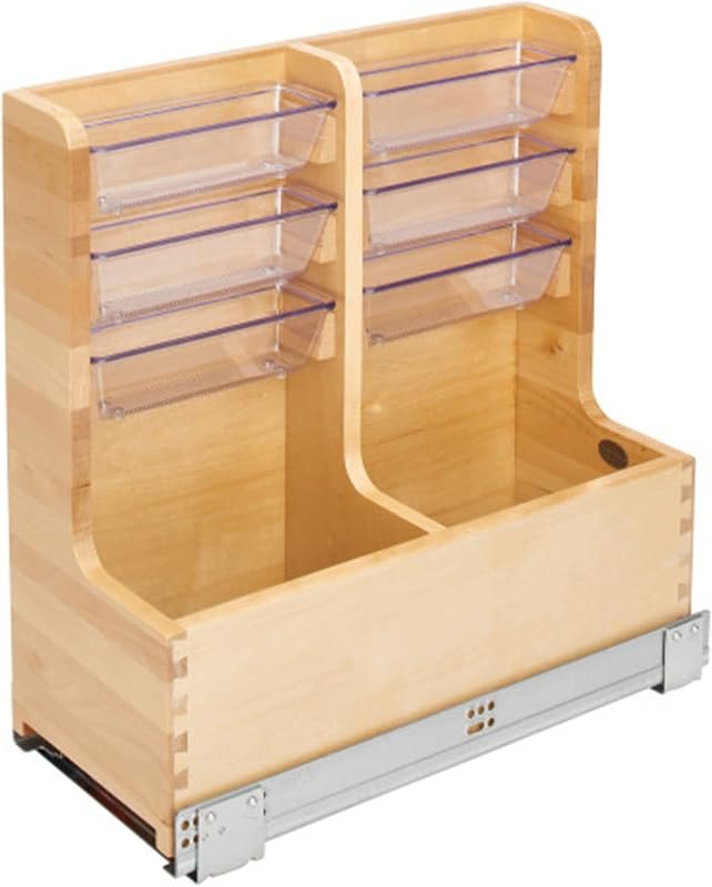 Rev-A-Shelf 30" Wood Vanity Sink Pullout Organizer Cabinet Storage with Soft-Close for Kitchen or Bathroom, Min