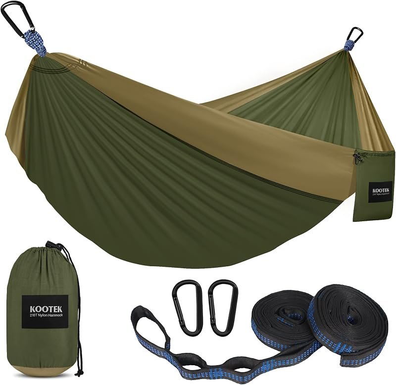 Kootek Camping Hammock 500lbs Capacity Outdoor Camping Essentials, Double — camping hammock with rain fly for camping