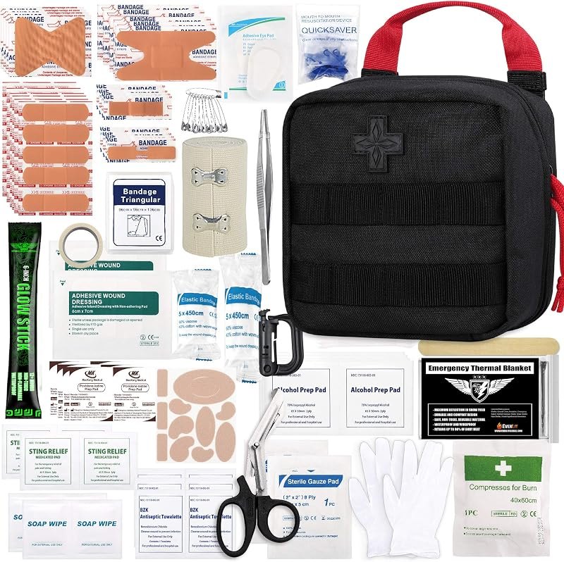 Everlit 180 Pieces Tactical First Aid Kit IFAK Molle EMT Pouch Outdoor Camping Emergency Kits for for Camping Boat