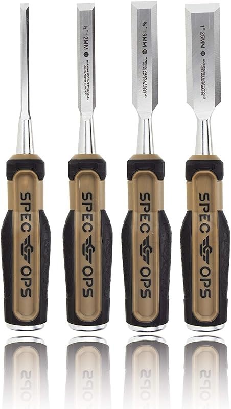 Spec Ops Tools Wood Chisel for Carpentry & Woodworking, Beveled Edge High-Carbon Steel Blade, Full Tang
