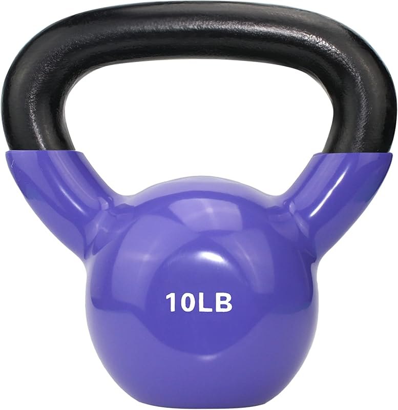 DDG FITNESS POWERT Vinyl Coated Cast Iron Kettlebell Weight 5/10/15/20/25/30/35/40/45/50 lbs-Single — fitness
