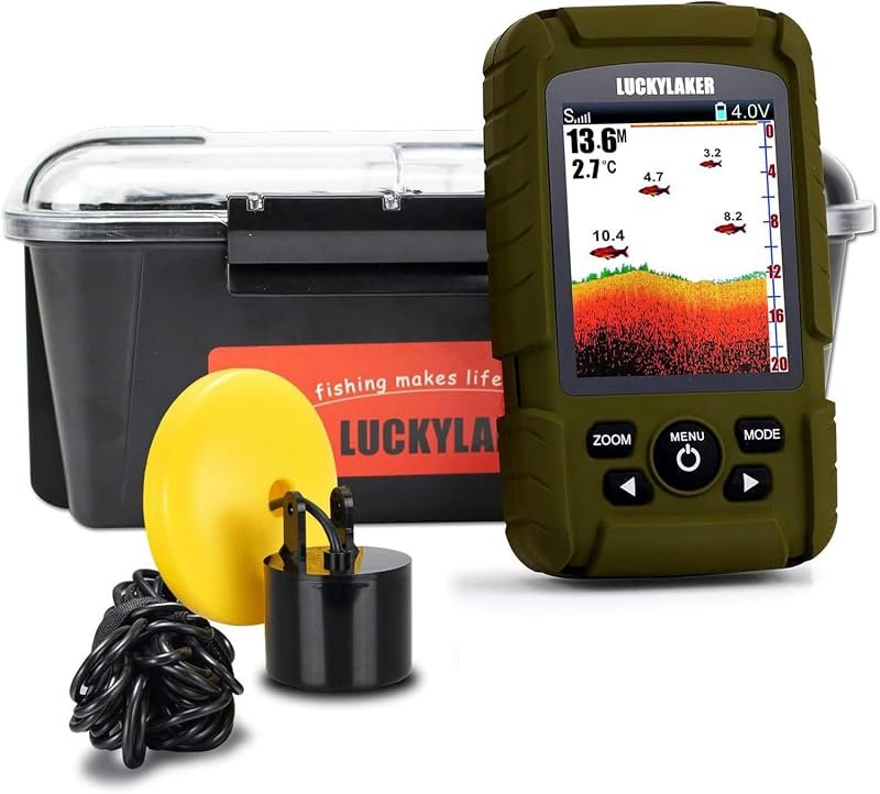LUCKY Water Depth Fish Finders Waterproof Portable Fishing Fish Finder Display Handheld Ice Fishing Finder Sonar