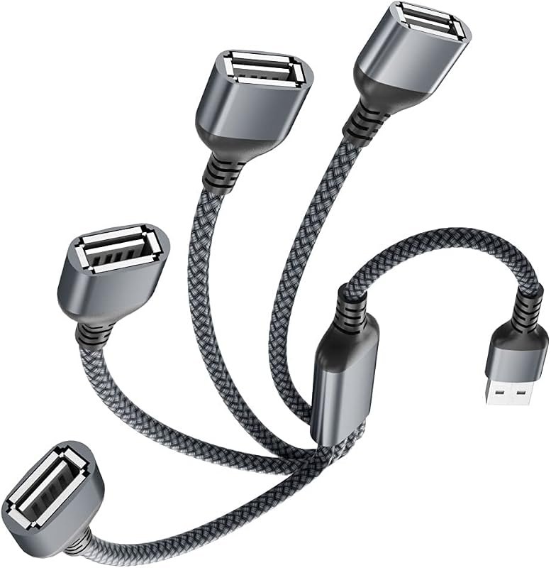 USB Splitter 1 in 4 Out for PS5,USB Charger Splitter Y Cable 1FT — best PS5 USB hub for ps5 usb hub
