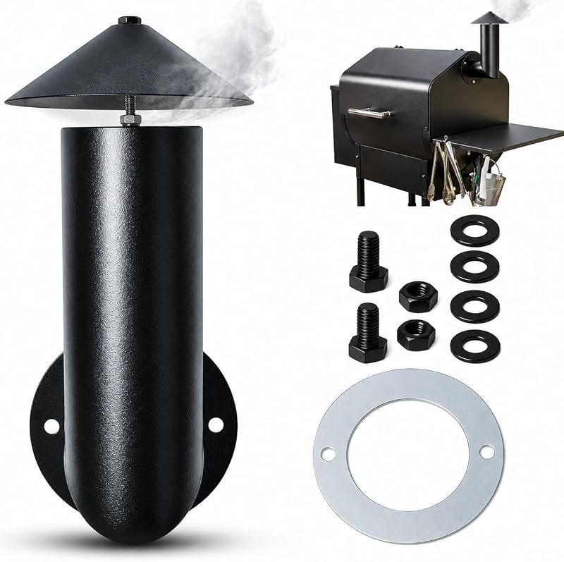 Pellet Grill Smoke Stack Chimney Replacement for Pit Boss, Traeger & Camp Chef, Adjustable Smoker Chimney with