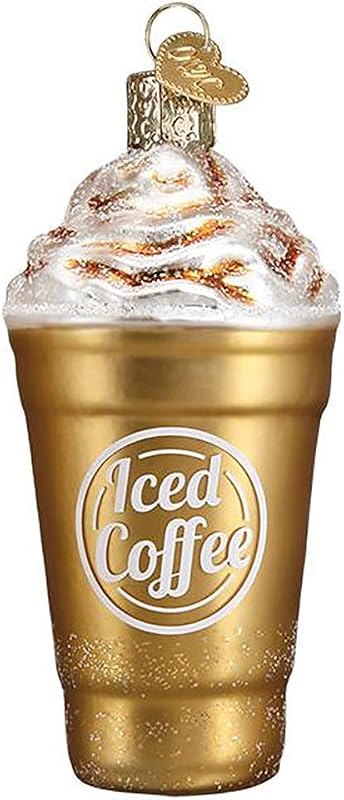 Old World Christmas Blended Coffee Glass Blown Ornament for Christmas Tree, Handcrafted Holiday Decoration, Coffee