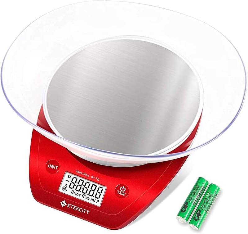 Etekcity Food Kitchen Scale with Bowl, 0.1g, Grams and Ounces — Digital Kitchen Scale for digital kitchen scale