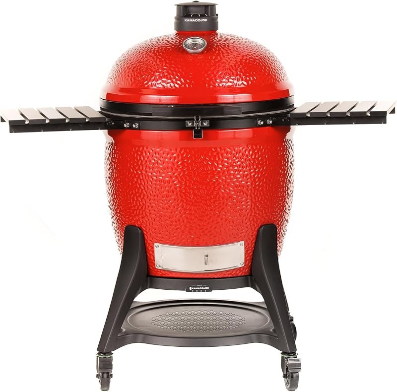 Kamado Joe Big Joe Series III 24-inch Ceramic Charcoal Grill and Smoker with Premium Cart, SloRoller Insert and 450