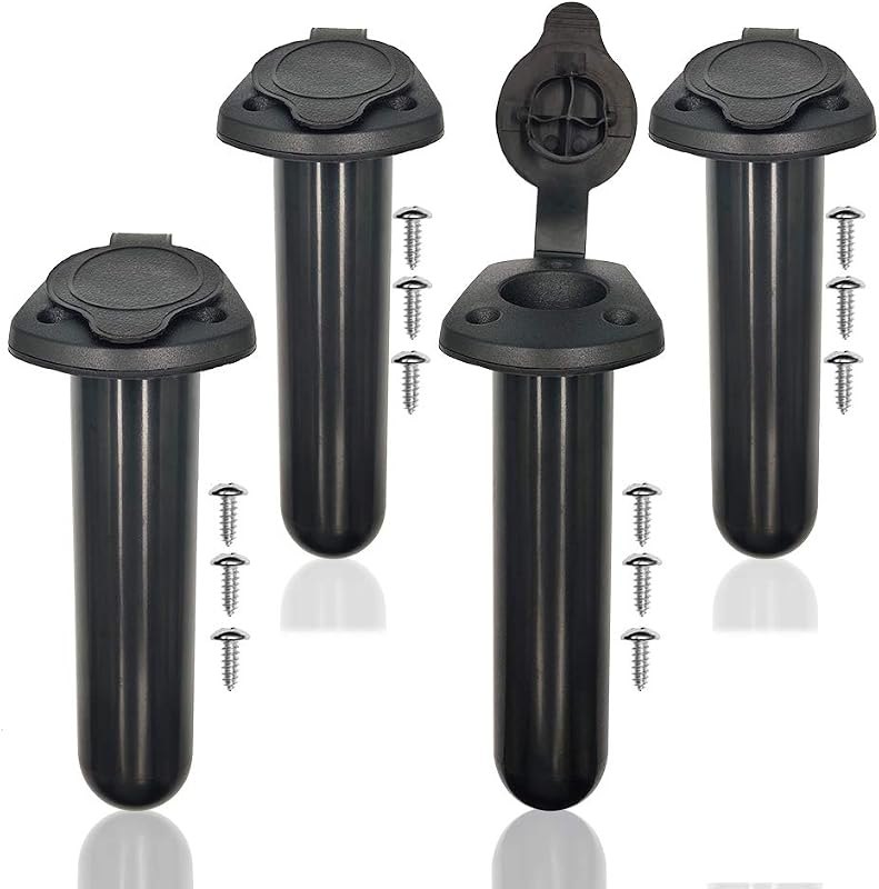 Kayak Flush Mount Fishing Boat Rod Holder with Cap - Plastic Fishing Tackle Accessory Tool for Kayak Boat Canoe Pole —