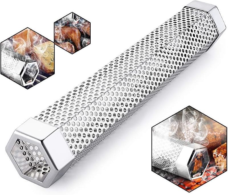 Pellet Smoker Tube for Grilling, 12 inches Premium Stainless Steel BBQ Wood Pellet Tube Smoker for Gas Charcoal