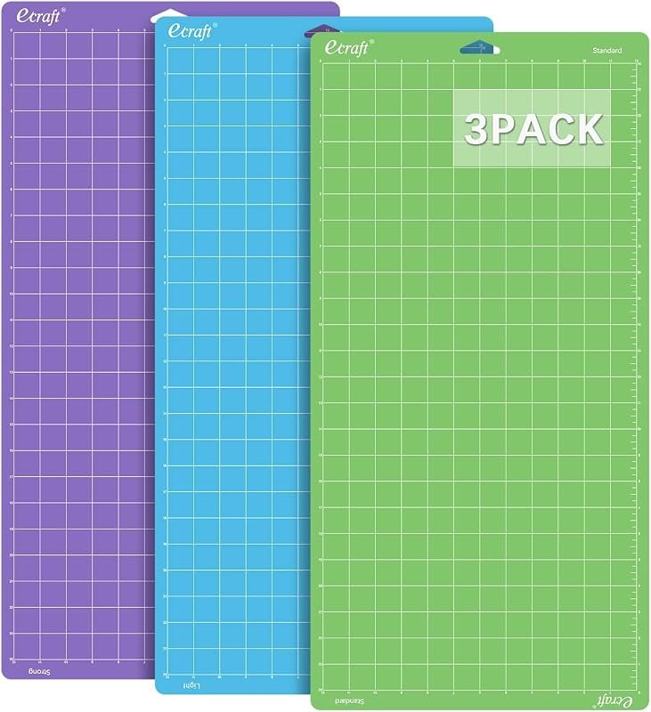 Ecraft 12x24 Cutting Mat 3-Pack (Standard, Light, Strong) Compatible with Cricut Maker 3/4/Maker, Explore 3/4/Air