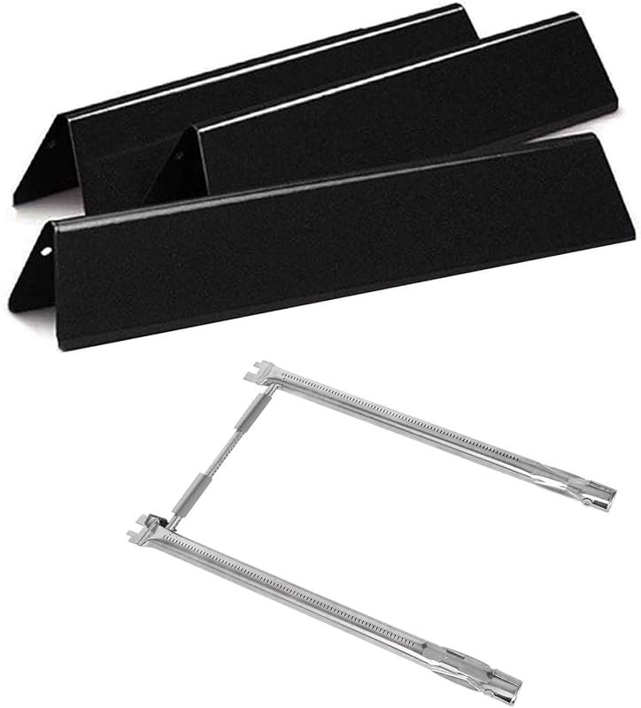 Hongso 18" Burner Tubes 69785 and 15.3" Flavorizer Bars 7635 Gas Grill Replacement Parts for Weber Spirit 200 Series
