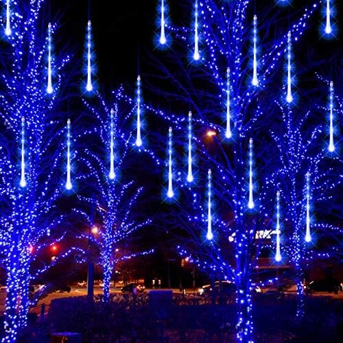 FUNPENY Meteor Shower Rain Lights, 288 LED Christmas Lights Icicle Snow Falling Halloween Light Outdoor Raindrop