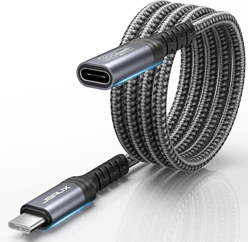 JSAUX USB C Extension Cable 6.6FT 100W 10Gbps USB C Extender for iPhone 17 — quest cable tv for quest cable