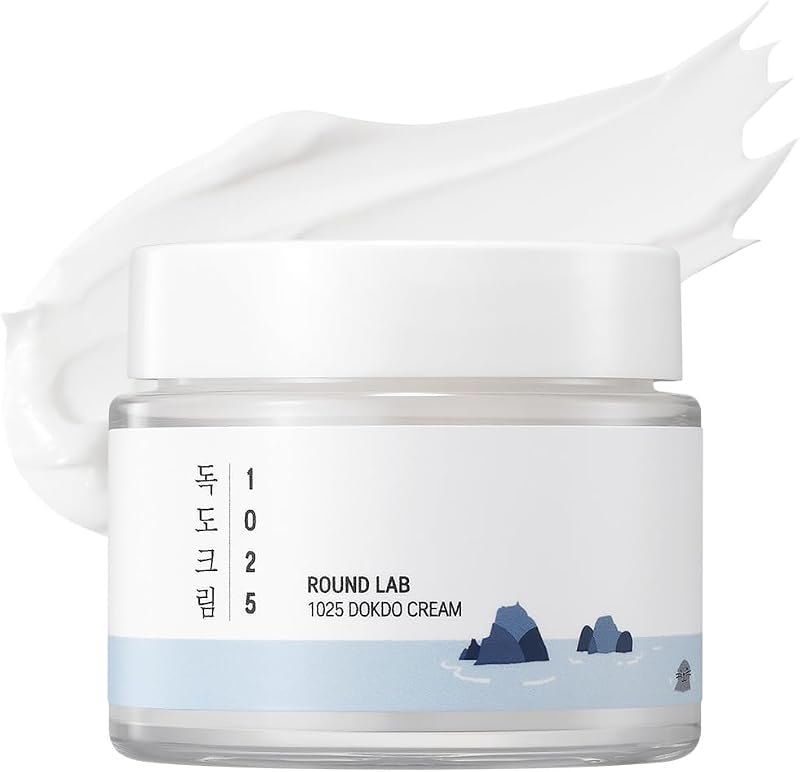 ROUND LAB 1025 Dokdo Cream 2.71 Fl Oz, 48-Hour Deep Hydrating Face Moisturizer for Acne-Prone, Redness and Sensitive