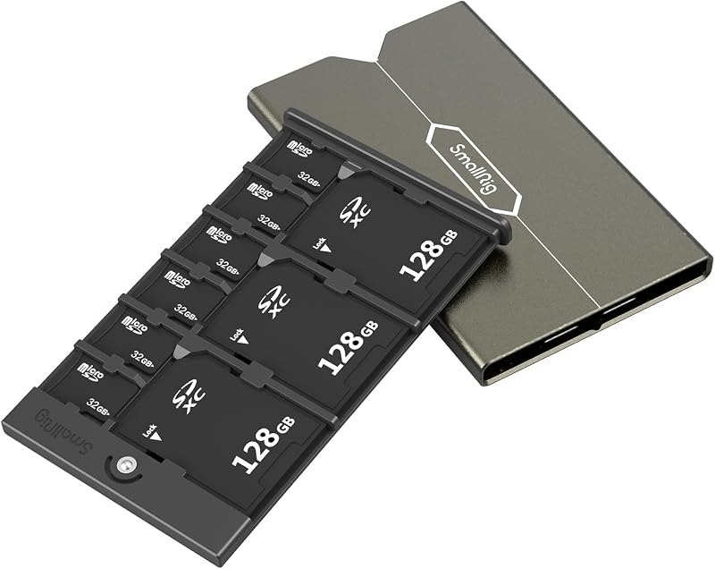 SMALLRIG Memory Card Case Holder Anti-Shock Anti-Fall and Scratch Suitable for SD/Micro SD/SIM Cards for Photography