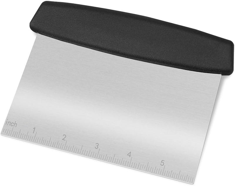 GREENRAIN Dough Scraper Stainless Steel Bench Scraper Bread Cake Pastry Pizza Food Cutter with Measuring Scale