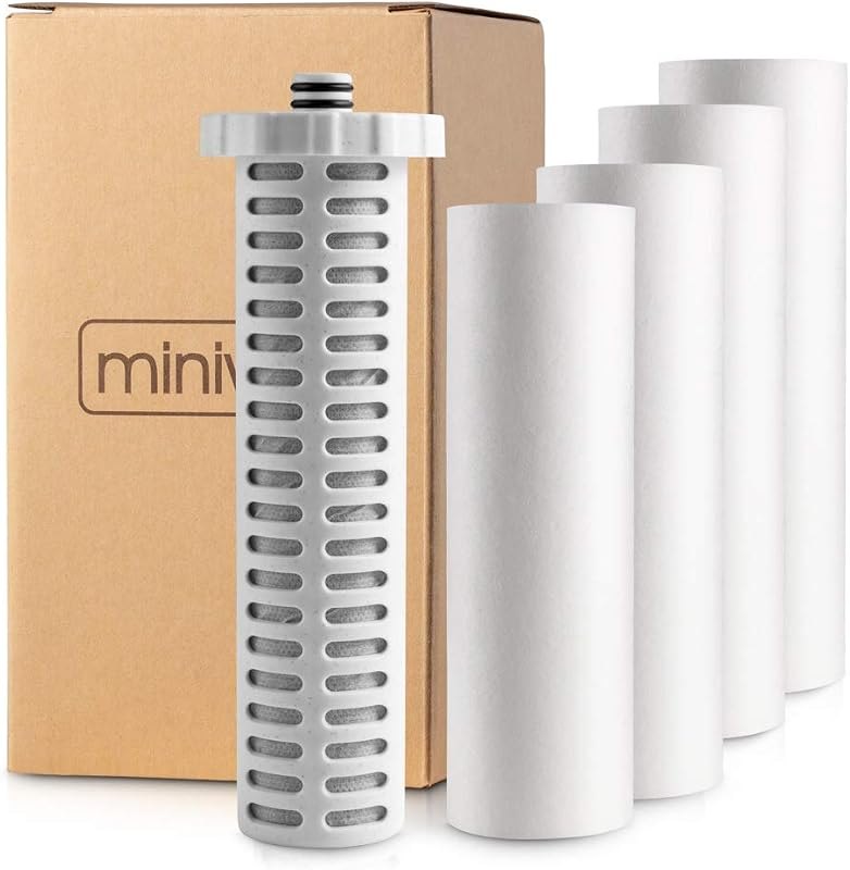 Miniwell Shower Filter 720-Plus with replaceable cartridges, shower head filter with Double Filters, remove 99%