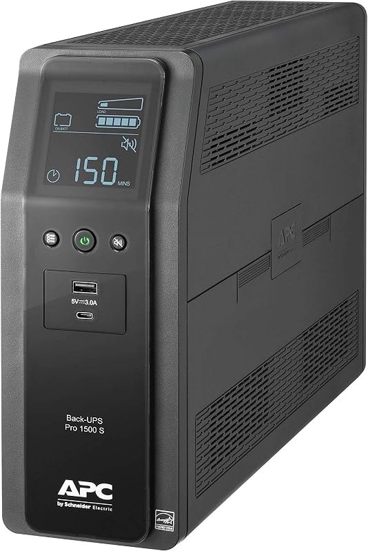 BR1500MS2 Pure Sine Wave UPS Battery Backup & Surge Protector — APC Back-UPS Pro for apc back ups pro