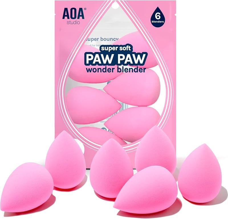 AOA Studio Collection makeup Sponge Set Latex Free and High-definition Set of 6 makeup Wonder blender For Powder Cream
