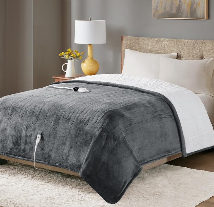Heated Blanket Twin Size, Single Controller Electric Blanket, Auto Shut-off — single electric blanket for single
