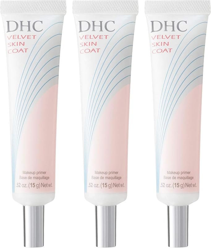 DHC Velvet Skin Coat, Oil Control, Mattifying Makeup Primer, 0.52oz, 3-Pack