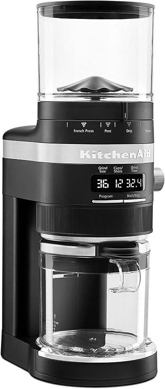 KitchenAid Burr Coffee Grinder, KCG8433, Matte Black — burr grinder for home coffee maker