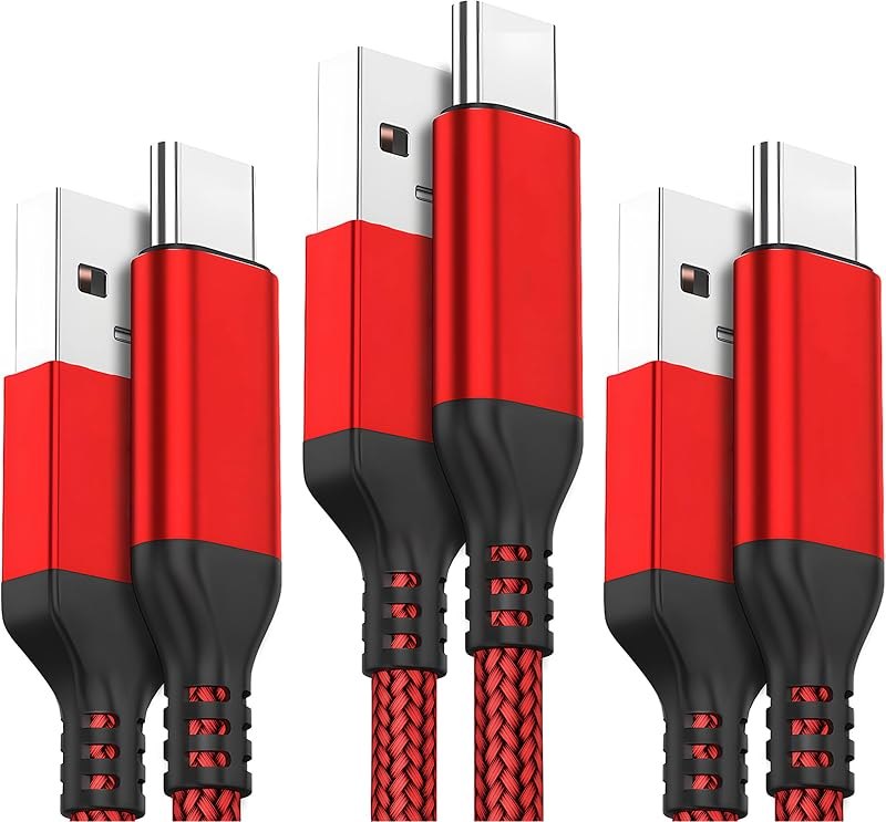 AkoaDa USB Type C Cable, 3-Pack 3.3ft USB A to USB-C 3.1A Fast Charger Cord for iPhone 17/16/16 Pro/16 Pro Max/15