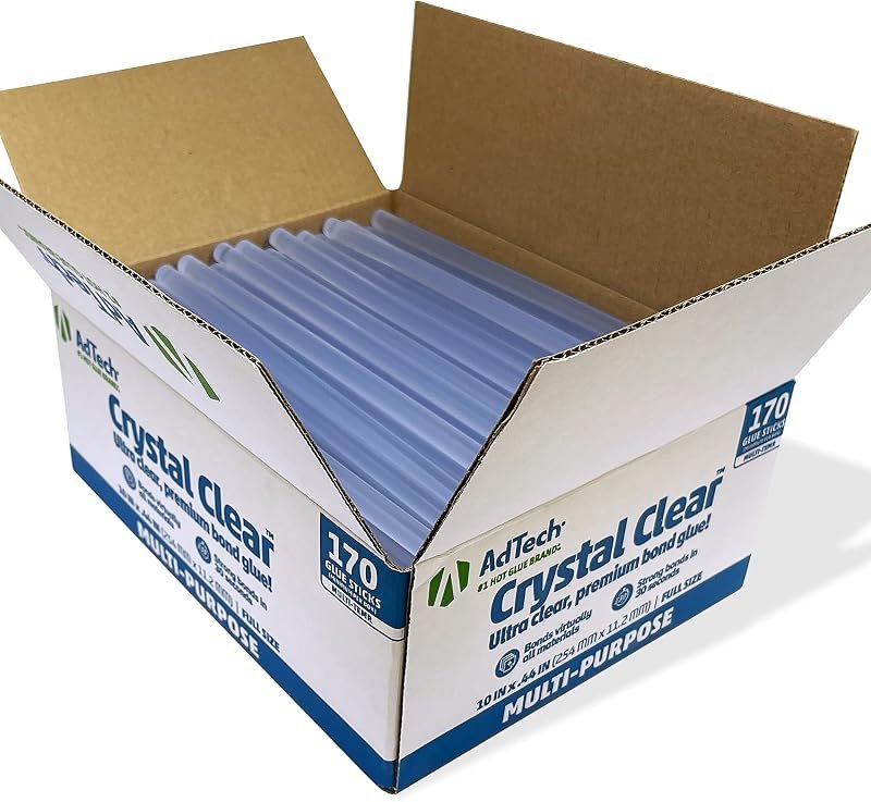 AdTech Crystal Clear Hot Glue Sticks, 10 Inch Full Size
