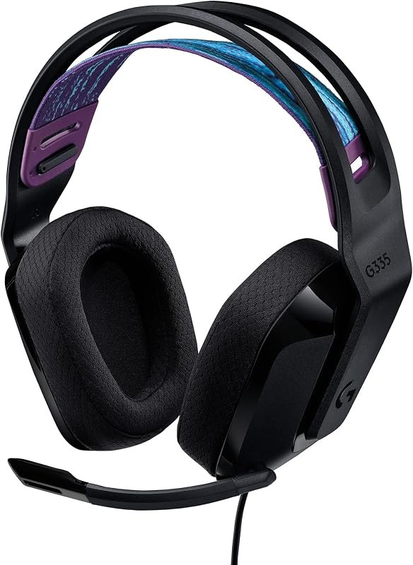 Logitech G335 Wired Gaming Headset (with Flip to Mute Microphone) - Black — Logitech G435 wireless gaming headse for