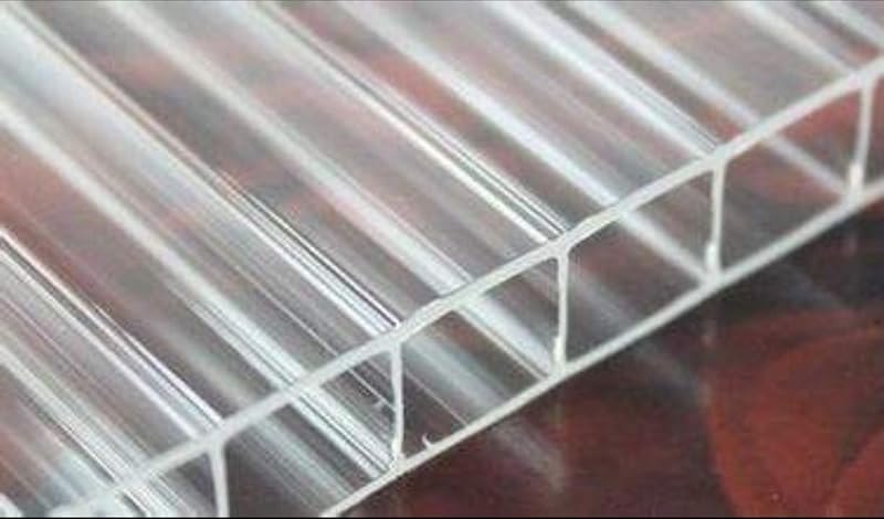 Two Pieces 8mm Twin Wall Polycarbonate Greenhouse Panels, 8mm Polycarbonate Sheet, Clear Plastic Roofing Panels
