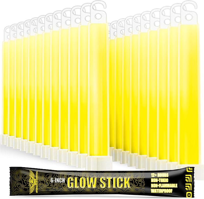 EVERLIT Survival Emergency Glow Sticks- 6 Inches Light Sticks for First Aid Kit, Survival Kit, Camping, Hiking