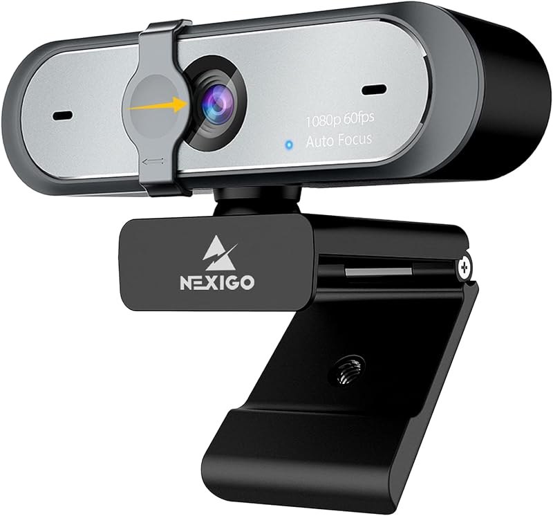 NexiGo N660P 1080P 60FPS Webcam with Software Control, Dual Microphone & Cover, Autofocus, HD USB Computer Web Camera