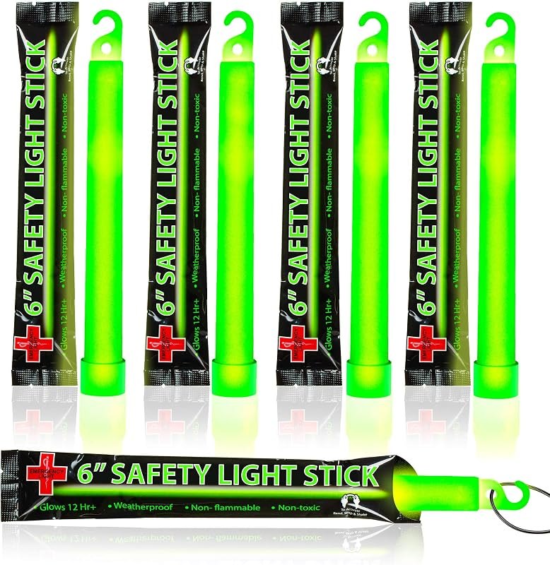 25 Ultra Bright Green Glow Sticks - Individual Packed With Lanyard - For Camping, Emergency Survival - Glow Lights for