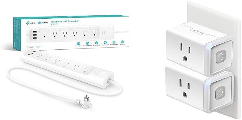 Kasa Smart Plug Power Strip & Kasa Smart Plug, WiFi Outlet Compatible with Alexa, Echo and Google Home, No Hub