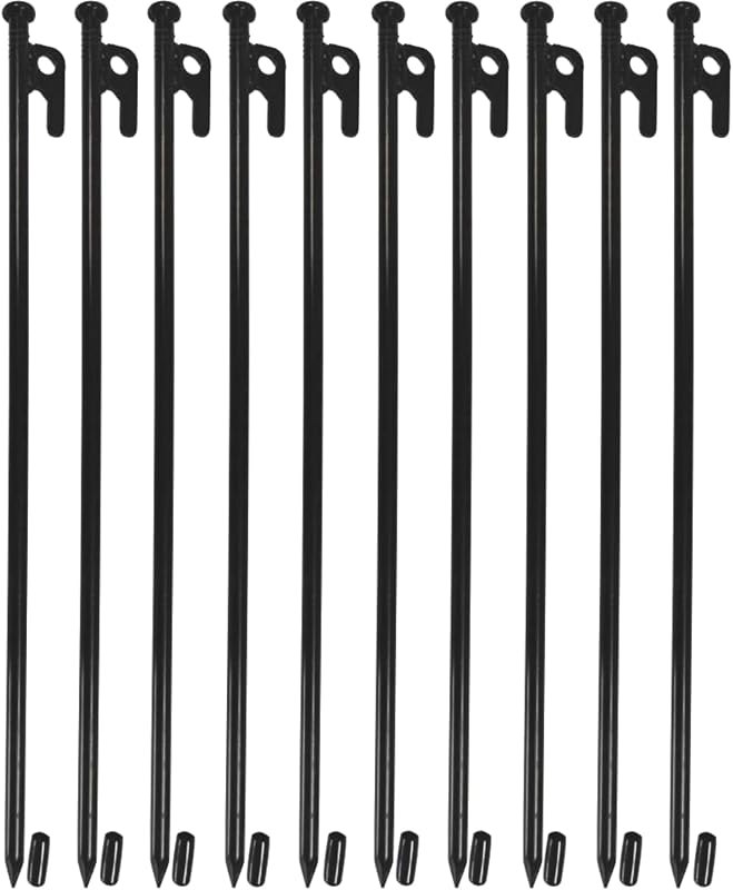 DANCHEL OUTDOOR 16 Inch Tent Stakes Heavy Duty 10 Packs — outdoor tent stakes for outdoor tent stakes