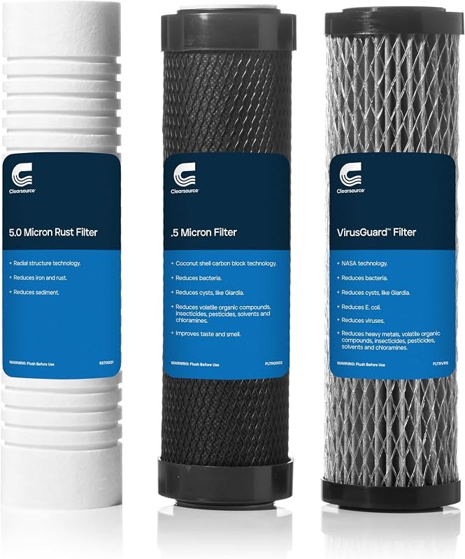 CLEARSOURCE ULTRA SYSTEM REPLACEMENT FILTER THREE PACK WITH VIRUSGUARD — rv water filter for water filter