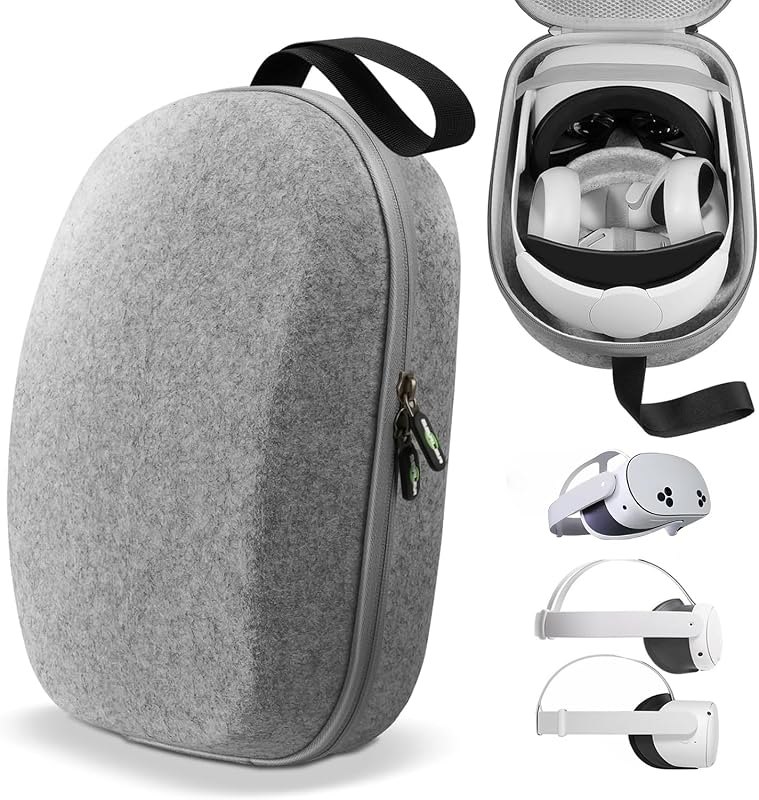 Carrying Case for Meta Quest 3S/Quest 3/Quest 2, VR Headset, Controller, Offical Original Head Strap Accessories