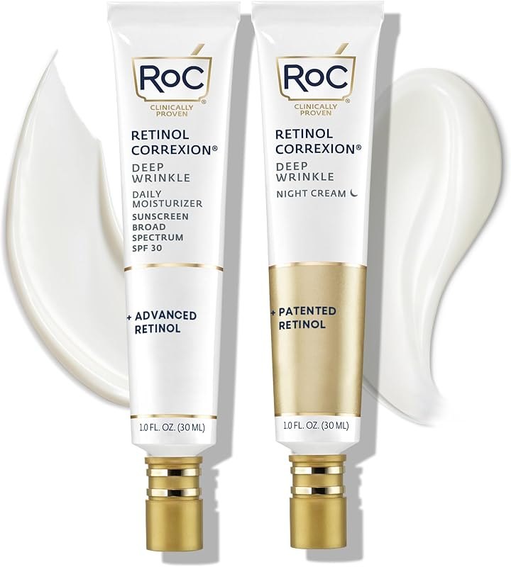 RoC Retinol Correxion Deep Wrinkle Facial Moisturizer Skin Care Bundle: Retinol Correxion Deep Wrinkle Night Cream +
