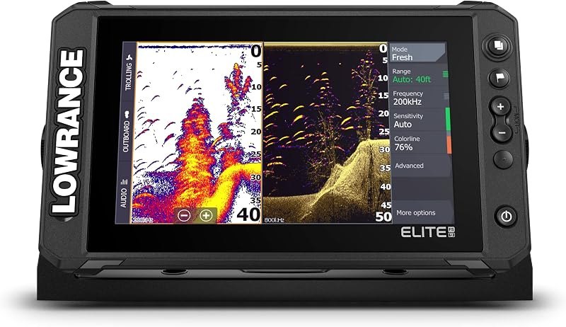 Lowrance Elite FS Fish Finder/Chartplotter, 7-12 Inch, C-MAP Charts — low frequency fish finder for low frequency fish