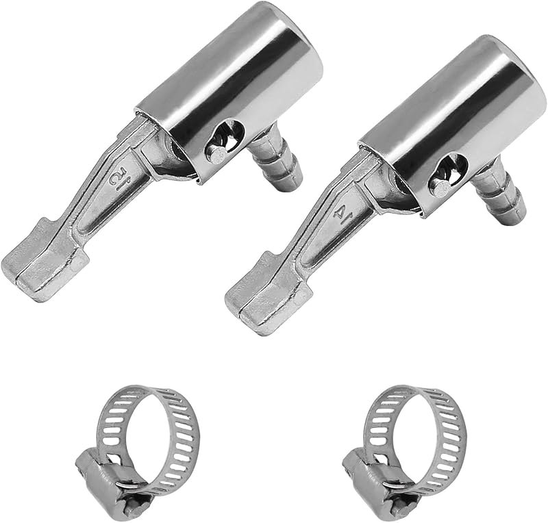 2-Pack 1/4" Lock On All Metal Air Chuck, Portable Mini Air Compressor Tire Inflator Chuck Pump Replacement Air Nozzle