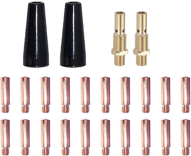 MIG Gun Gasless Welding Kit Fits Lincoln 100L & Tweco Mini/#1 .035" 11-35 20 Tips / 2 Gasless Nozzle KP1939-1/2 35-50