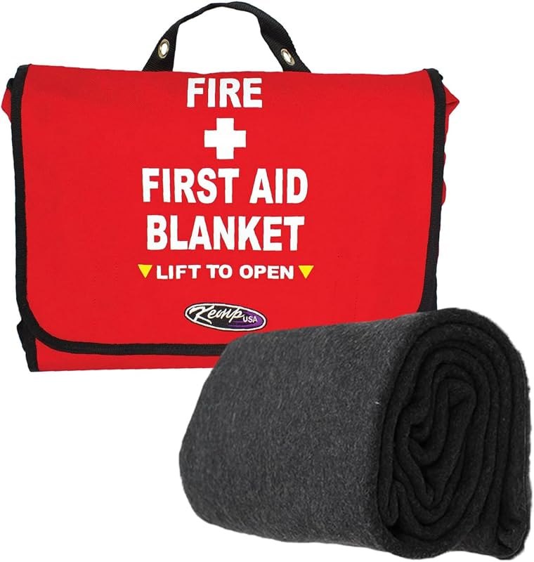 Kemp USA Emergency Wool Blanket and Bag 80% Wool First Aid Survival Kit — Winter Storm Emergency Kit for winter storm