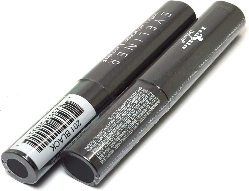 Italia-Deluxe Makeup 2pcs of Classic Liquid Eyeliner 201 Matte Black Eye Liner Vitamin E + ZipBag — makeup liquid