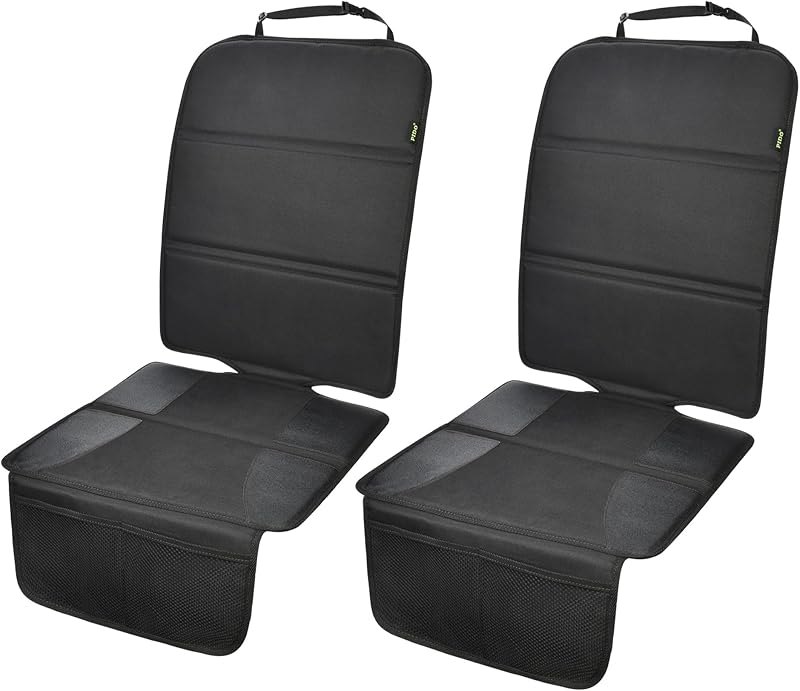 PIDO Car Seat Protector, 2 Pack Seat Protector Under Baby Car Seat with Thick Padding and Non-Slip Back, Waterproof