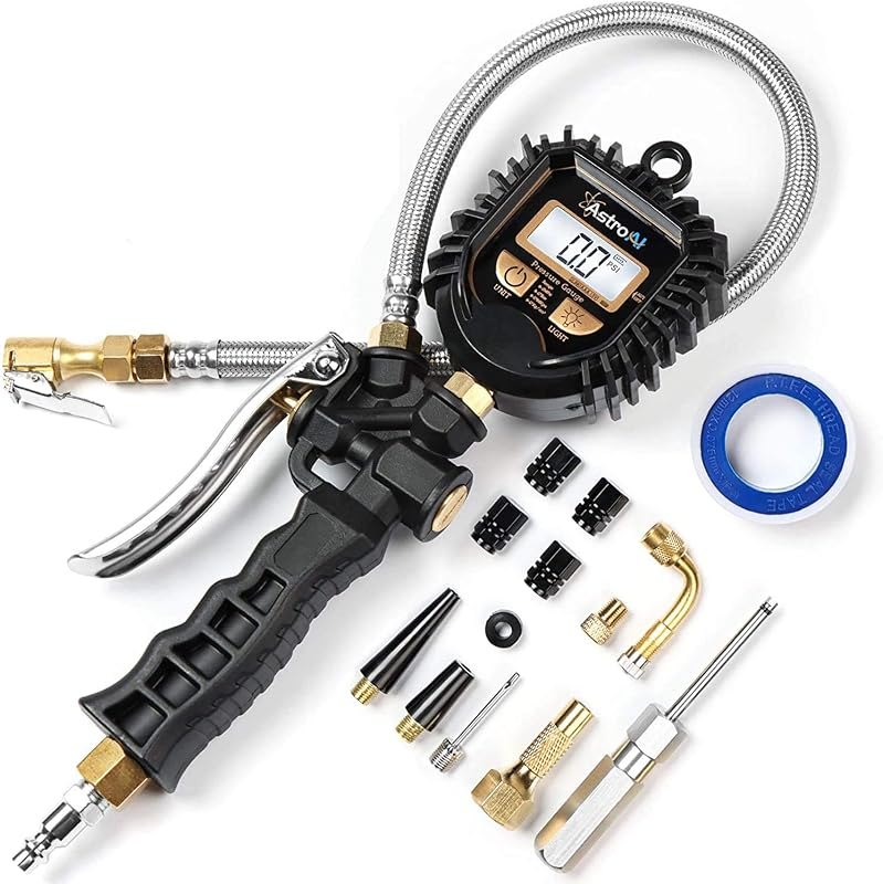 AstroAI Digital Tire Pressure Gauge, Heavy Duty Tire Inflator Gauge 250PSI Air Chuck Compressor Accessories with