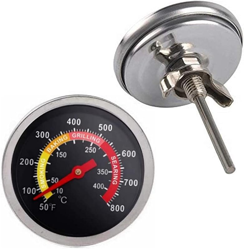 2 pcs BBQ Grill Temperature Gauge, Charcoal Pit Grill Smoker Thermometer Gauge BBQ Temp Gauge — stainless steel grill