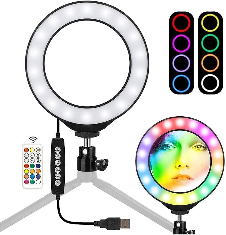 Vivitar Vlog Essentials 10 Inch Full Color RGB LED Ring Light 360° Rotation with Phone Cradle Remote and Tripod