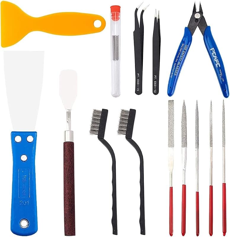 OLYCRAFT 23PCS 3D Printer Tool 3D Printer Nozzle Cleaning Tool Removal Tool Kit Includes Putty Knife, Wire Brush, Wire